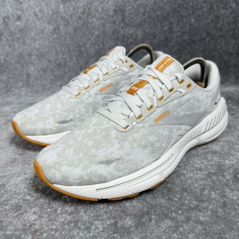 Brooks Adrenaline GTS 23 Blanc Gray Sunflower Running Shoes Women's 9